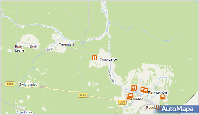 mapa Pogorzelce, Pogorzelce na mapie Targeo