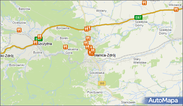 mapa Polanica-Zdrój, Polanica-Zdrój na mapie Targeo