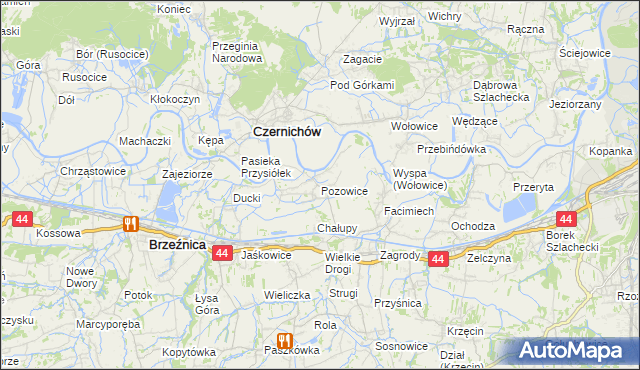mapa Pozowice, Pozowice na mapie Targeo