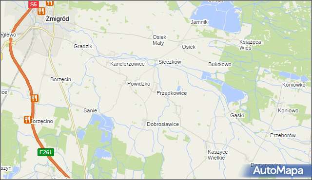 mapa Przedkowice, Przedkowice na mapie Targeo