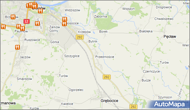 mapa Przedmoście gmina Głogów, Przedmoście gmina Głogów na mapie Targeo