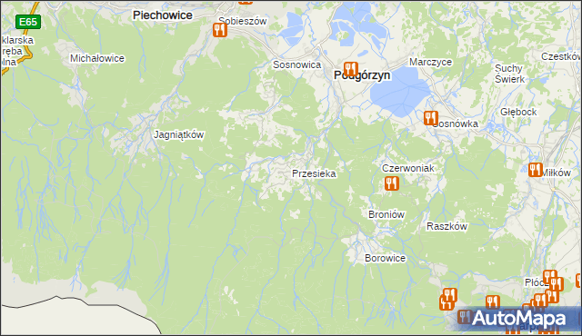 mapa Przesieka gmina Podgórzyn, Przesieka gmina Podgórzyn na mapie Targeo