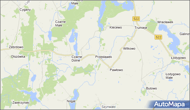 mapa Przęsławek, Przęsławek na mapie Targeo