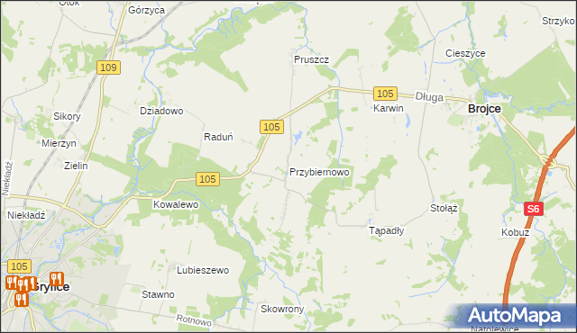 mapa Przybiernowo, Przybiernowo na mapie Targeo