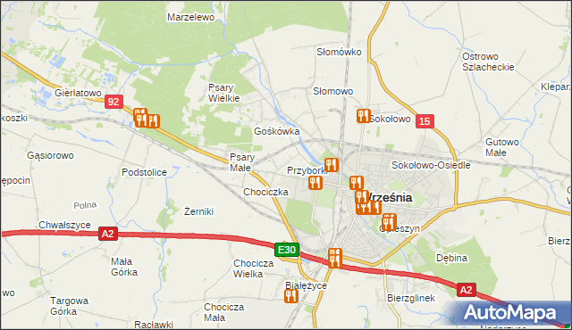 mapa Przyborki, Przyborki na mapie Targeo