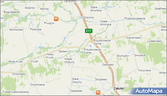 mapa Przyborowice Dolne, Przyborowice Dolne na mapie Targeo