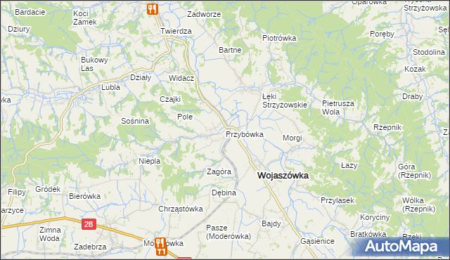 mapa Przybówka, Przybówka na mapie Targeo