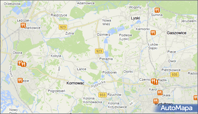 mapa Pstrążna, Pstrążna na mapie Targeo