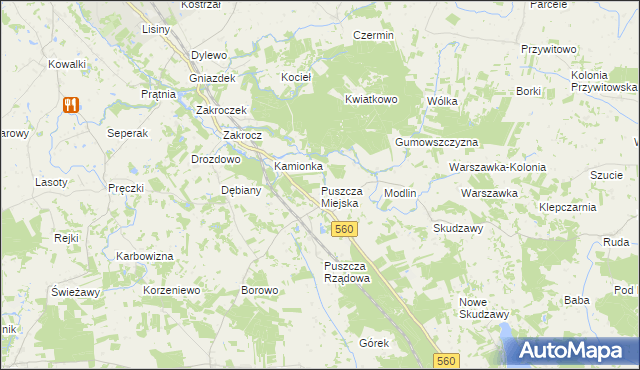 mapa Puszcza Miejska, Puszcza Miejska na mapie Targeo