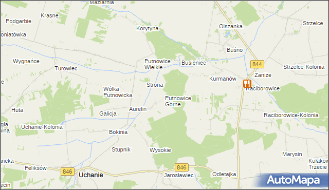 mapa Putnowice Górne, Putnowice Górne na mapie Targeo