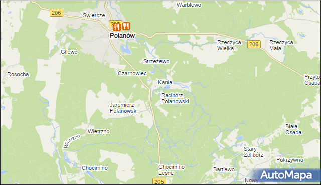 mapa Racibórz Polanowski, Racibórz Polanowski na mapie Targeo