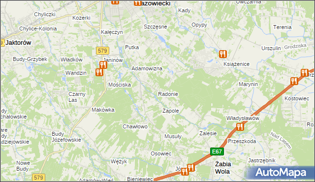 mapa Radonie, Radonie na mapie Targeo