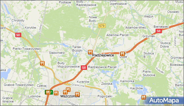 mapa Radziejowice, Radziejowice na mapie Targeo