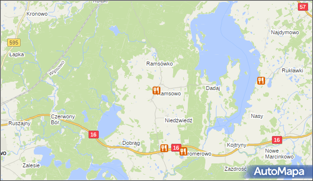 mapa Ramsowo, Ramsowo na mapie Targeo