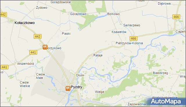mapa Rataje gmina Pyzdry, Rataje gmina Pyzdry na mapie Targeo