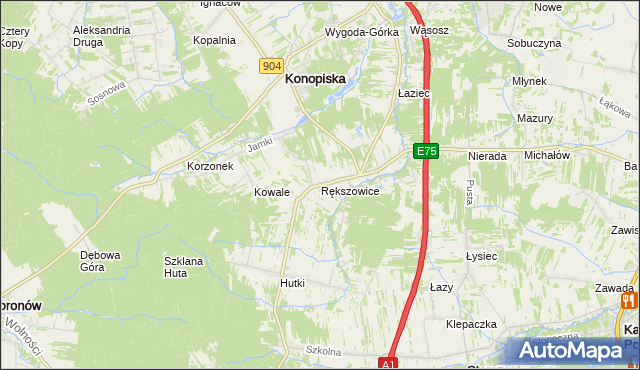 mapa Rększowice, Rększowice na mapie Targeo