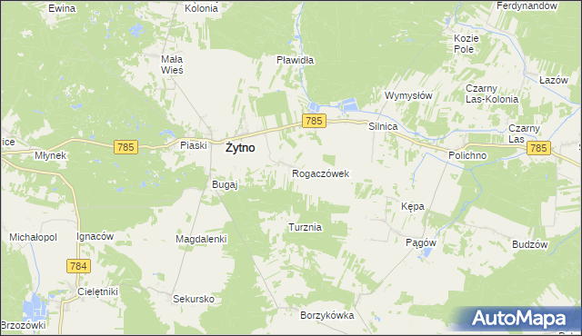mapa Rogaczówek, Rogaczówek na mapie Targeo