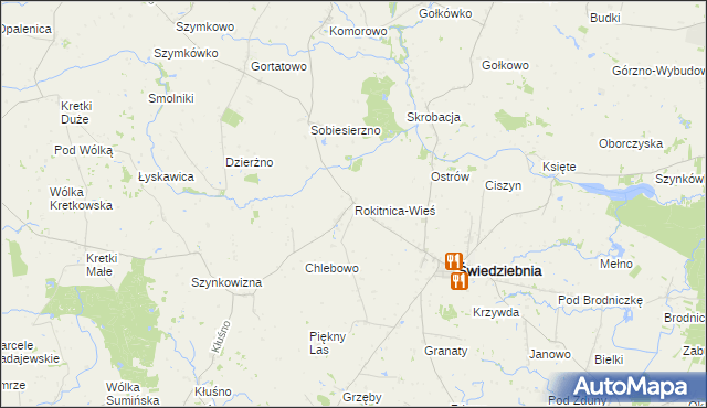 mapa Rokitnica-Wieś, Rokitnica-Wieś na mapie Targeo