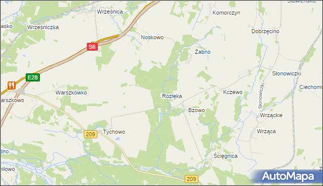 mapa Rozłęka, Rozłęka na mapie Targeo