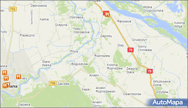 mapa Rozniszew, Rozniszew na mapie Targeo