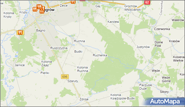 mapa Ruchenka, Ruchenka na mapie Targeo