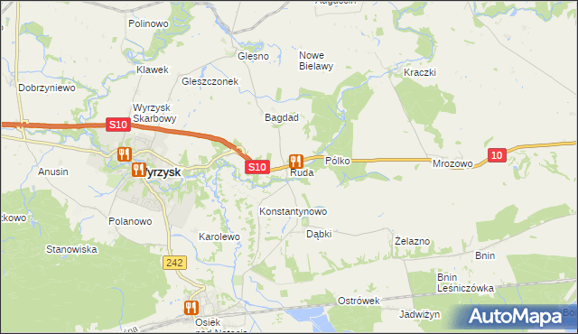 mapa Ruda gmina Wyrzysk, Ruda gmina Wyrzysk na mapie Targeo