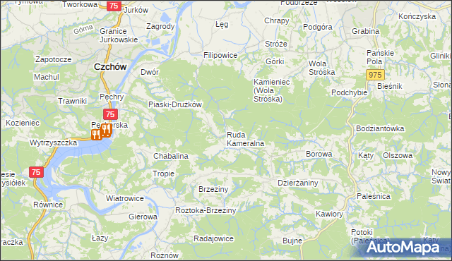 mapa Ruda Kameralna, Ruda Kameralna na mapie Targeo