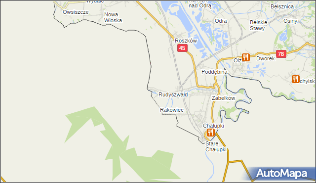 mapa Rudyszwałd, Rudyszwałd na mapie Targeo