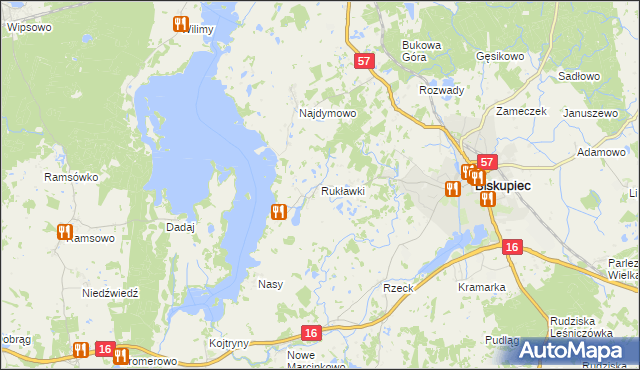 mapa Rukławki, Rukławki na mapie Targeo