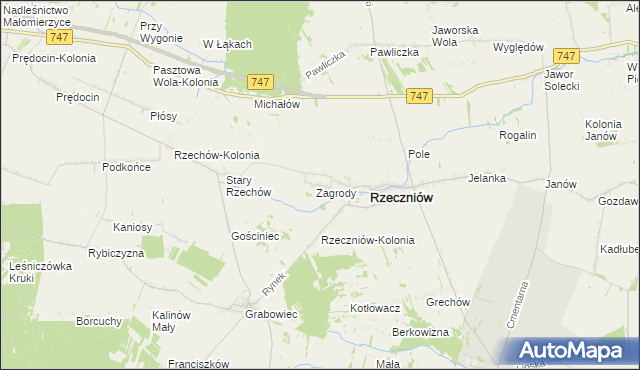 mapa Rzeczniówek, Rzeczniówek na mapie Targeo