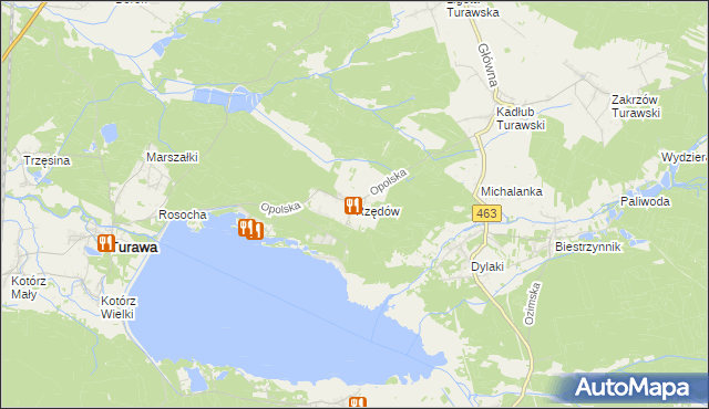 mapa Rzędów gmina Turawa, Rzędów gmina Turawa na mapie Targeo