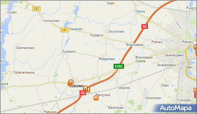 mapa Rzegnowo, Rzegnowo na mapie Targeo