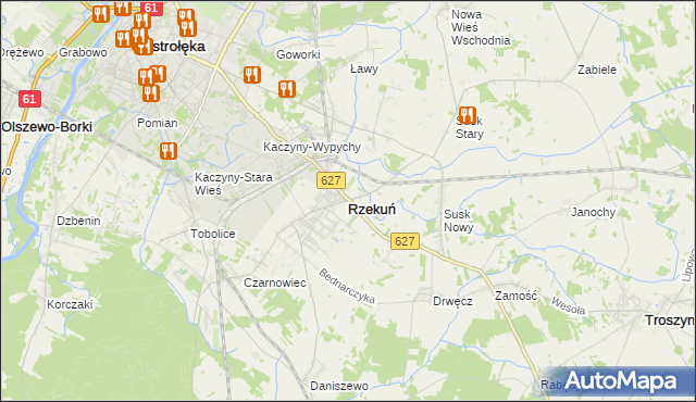 mapa Rzekuń, Rzekuń na mapie Targeo