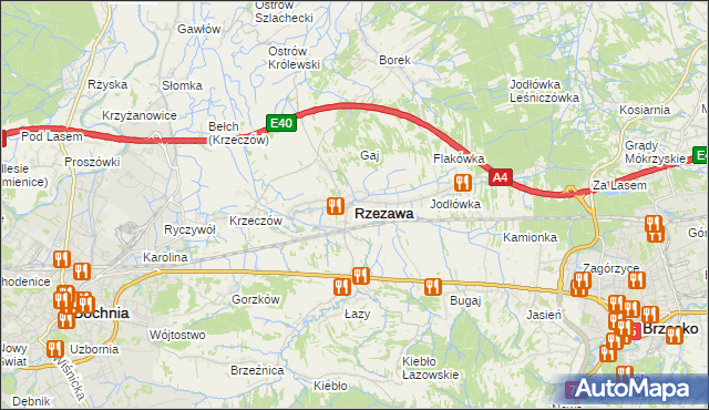 mapa Rzezawa, Rzezawa na mapie Targeo