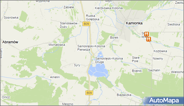 mapa Samoklęski gmina Kamionka, Samoklęski gmina Kamionka na mapie Targeo