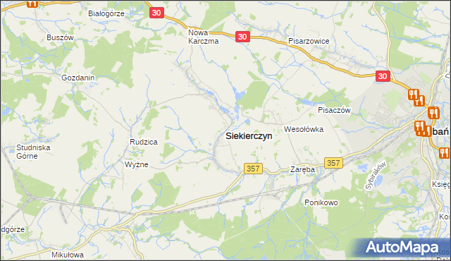mapa Siekierczyn, Siekierczyn na mapie Targeo
