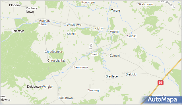 mapa Sielc gmina Boćki, Sielc gmina Boćki na mapie Targeo