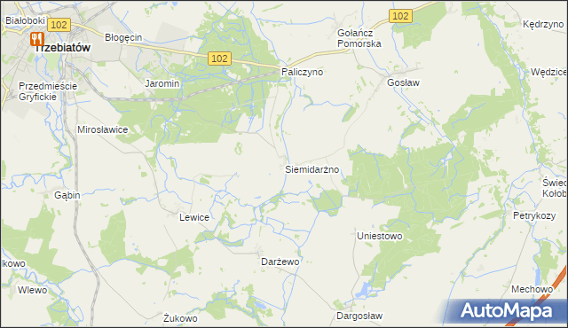 mapa Siemidarżno, Siemidarżno na mapie Targeo