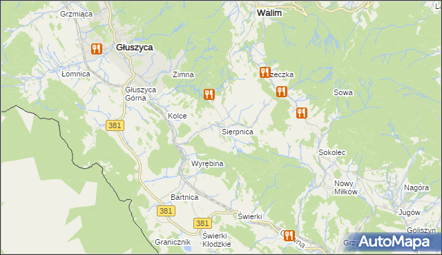 mapa Sierpnica, Sierpnica na mapie Targeo