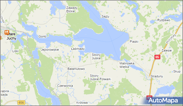 mapa Sikory Juskie, Sikory Juskie na mapie Targeo