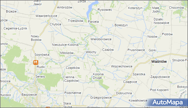 mapa Skały gmina Nowa Słupia, Skały gmina Nowa Słupia na mapie Targeo