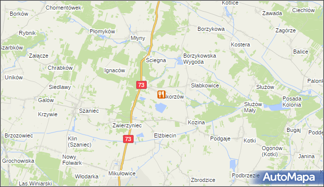 mapa Skorzów, Skorzów na mapie Targeo