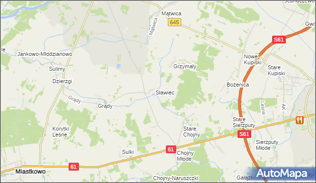 mapa Sławiec Dworski, Sławiec Dworski na mapie Targeo