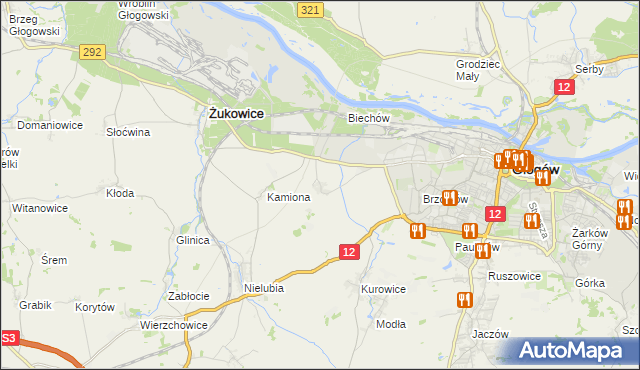 mapa Słone gmina Żukowice, Słone gmina Żukowice na mapie Targeo