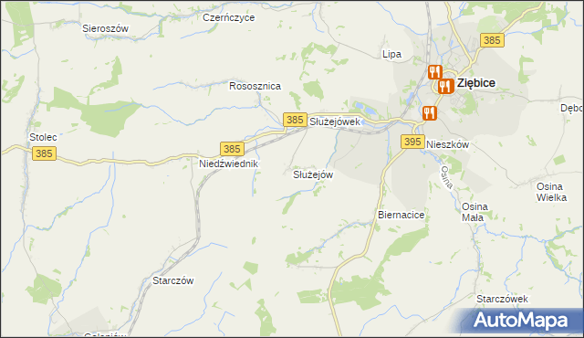 mapa Służejów, Służejów na mapie Targeo