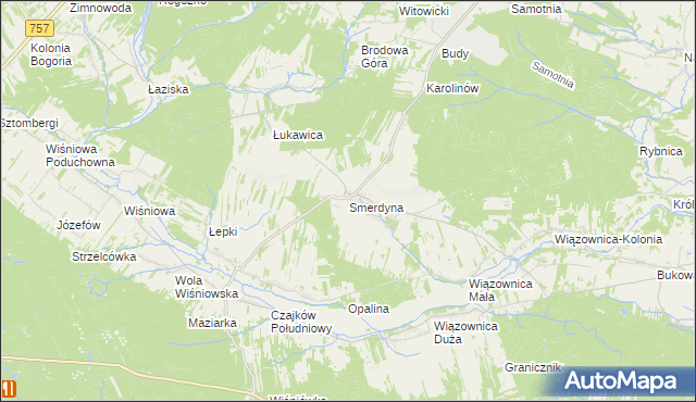 mapa Smerdyna, Smerdyna na mapie Targeo