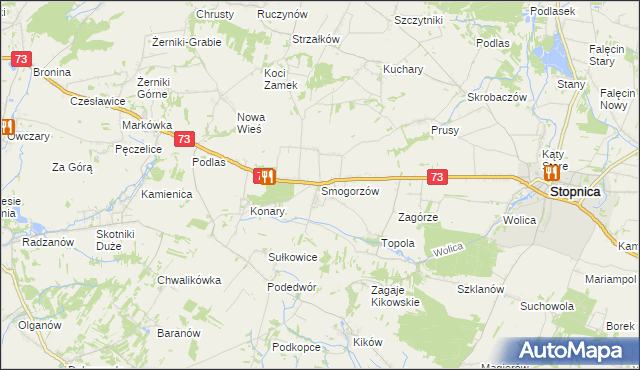 mapa Smogorzów gmina Stopnica, Smogorzów gmina Stopnica na mapie Targeo