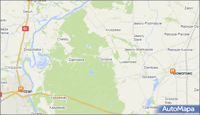 mapa Smólnik gmina Goworowo, Smólnik gmina Goworowo na mapie Targeo