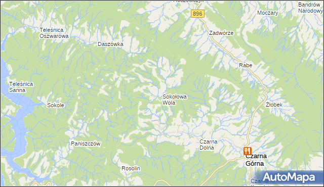 mapa Sokołowa Wola, Sokołowa Wola na mapie Targeo