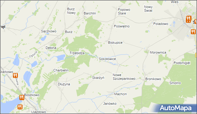 mapa Sokołowice gmina Przemęt, Sokołowice gmina Przemęt na mapie Targeo